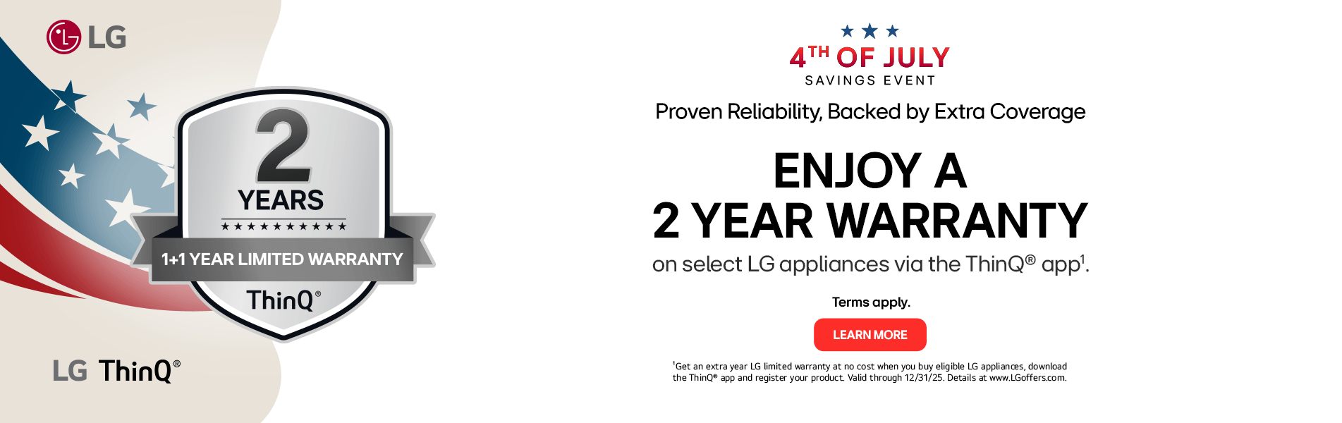 LG Independence Day ThinQ Warranty Extension Offer Promotion (Intercounty)