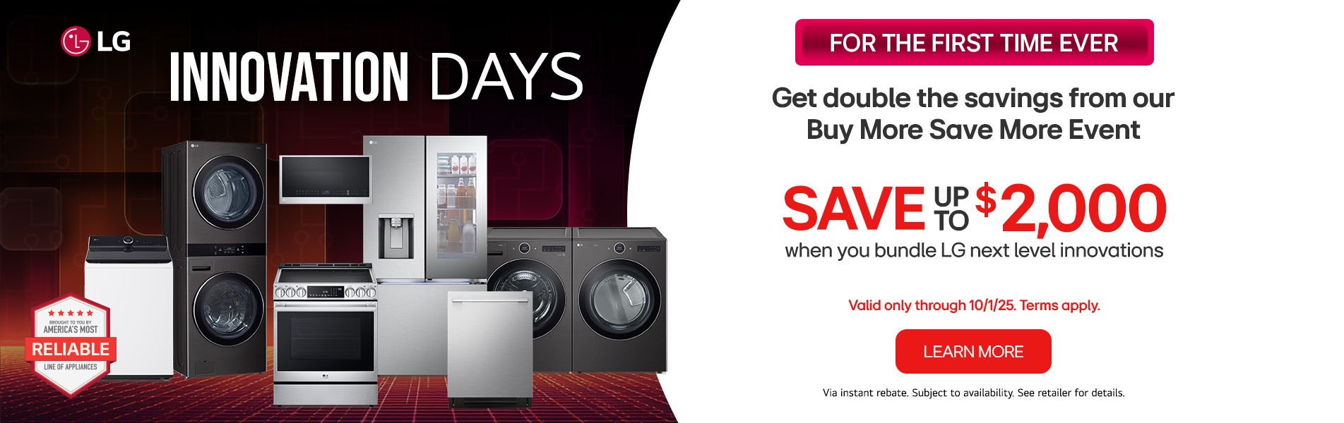 2025 LG Innovation Days ThinQ + Appliance Bundle Savings Promotion