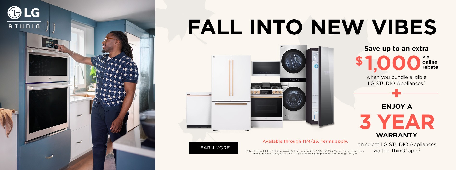 2025 LG STUDIO Fall Savings Appliance Bundle Savings Promotion Non-IAC