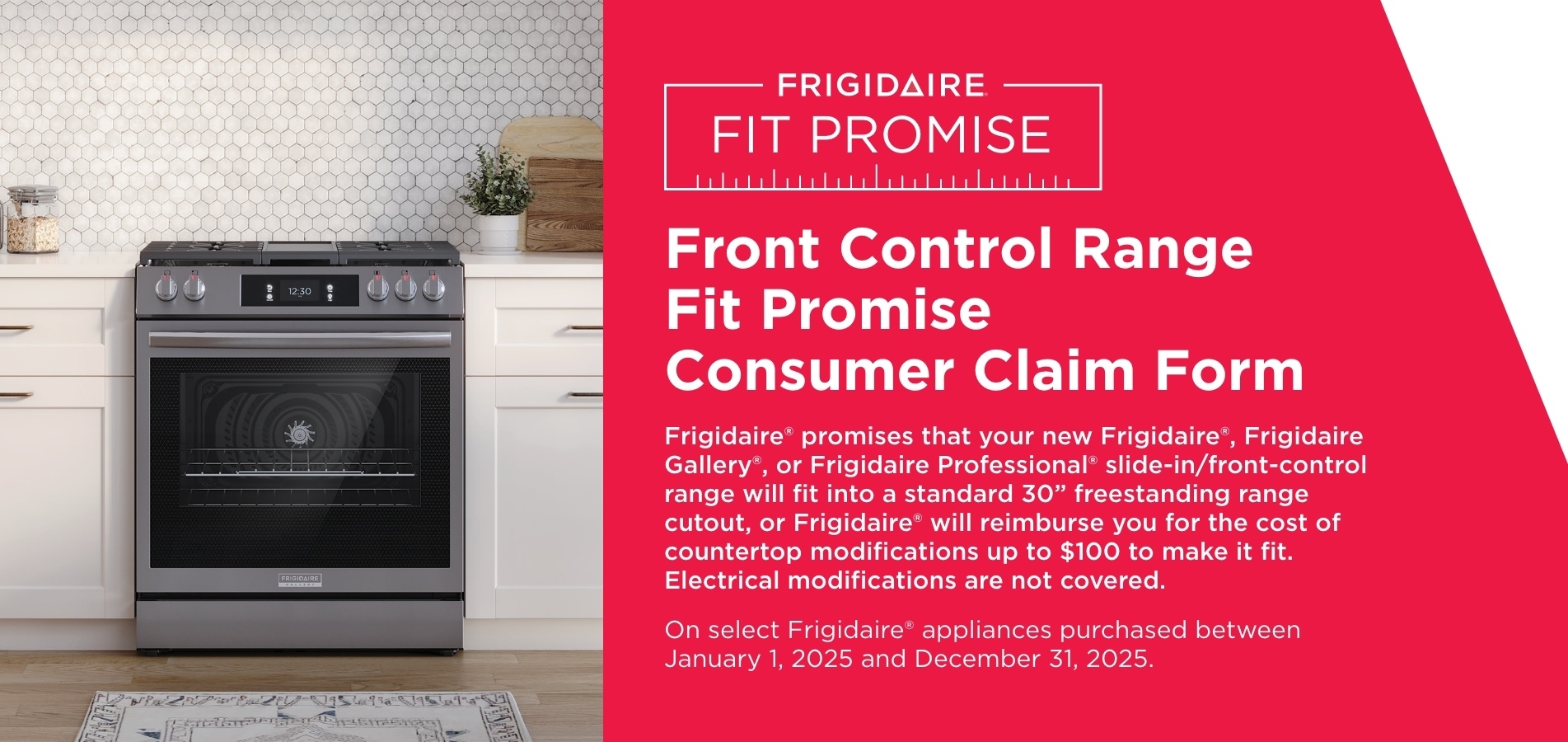 Frigidaire Front Control Range Fit Promise Rebate